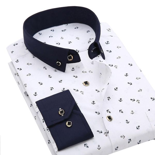 

men's long sleeve shirts casual print pocket design men clothing soft slim fit plaid chemise homme dress shirt for s0202, White;black
