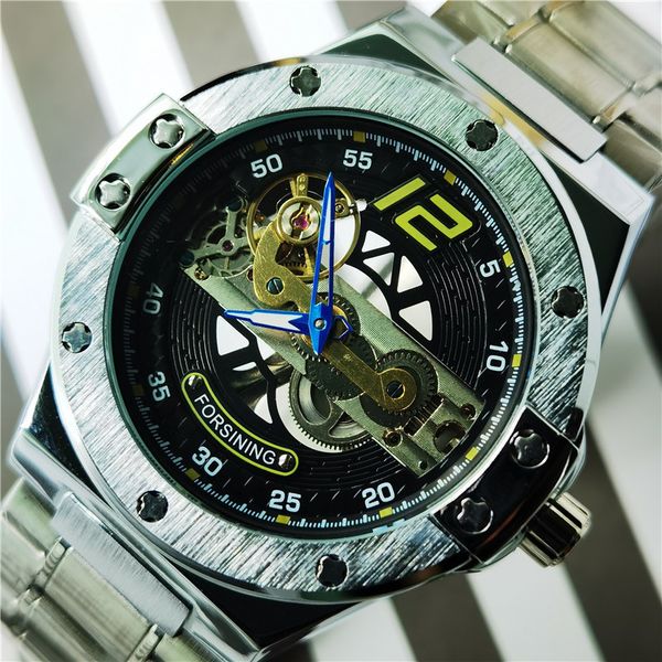 

researching 2021 men mechanical clock racing transparent bridge s watertight relogio masculino s for, Slivery;brown