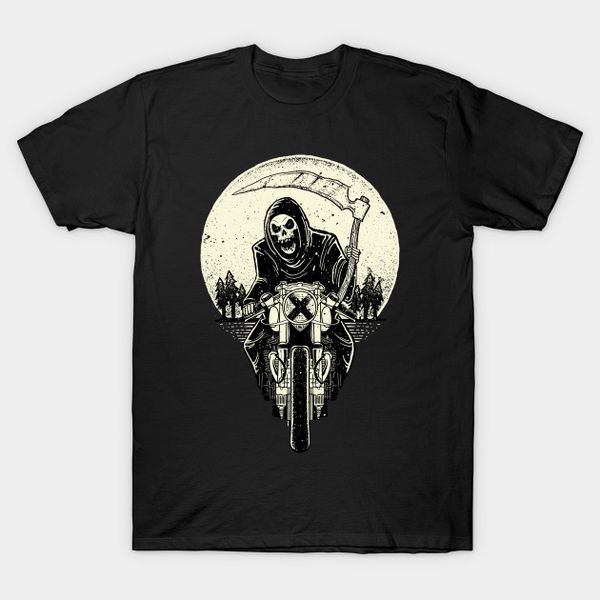 

grim racer t-shirt biker metal rock goth reaper motorcycle size m-5xl, White;black