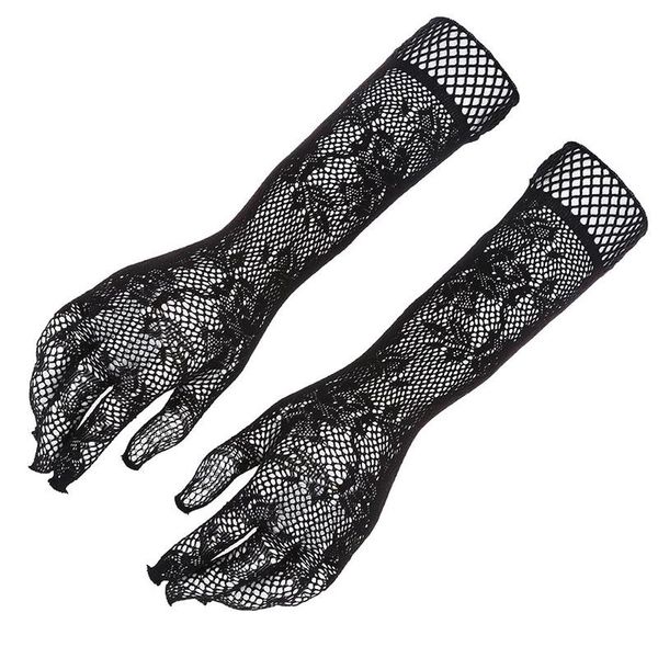 

elbow & knee pads women's lace wedding party gloves black, Black;gray
