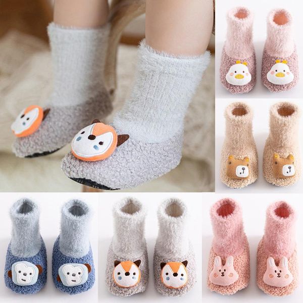 

first walkers 1pairs 0 to 24m cartoon shoes baby socks cute infant floor soft cotton anti-slip born walker