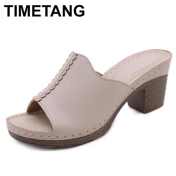 

sandals timetang black shoes for women high heels large size beige high-heeled comfort block fashion summer girls big low