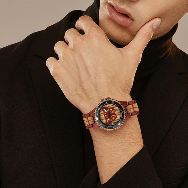 

wristwatches men's watch 2021 luxury christmas gift elegant business leisure quartz ebony walnut, Slivery;brown