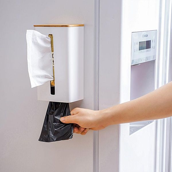 

tissue boxes & napkins toilet box wall-mounted non-perforated kitchen paper storage tray rack