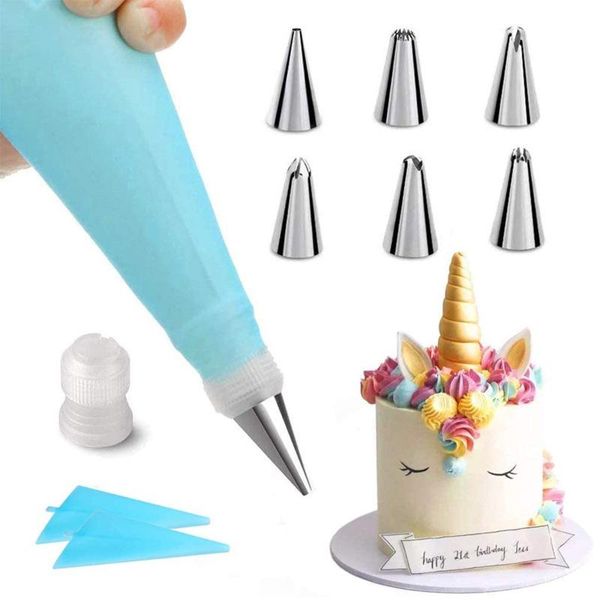 

piping bag nozzle set confectionery cake pastry sleeve for decoration silicone nozzles cream baking tools kitchen accessories &