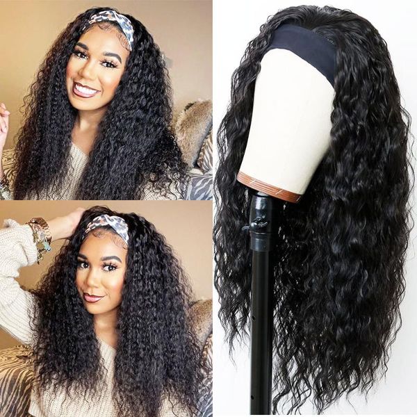 

hair bulks puromi curly headband human for black women glueless 180% density brazilian long