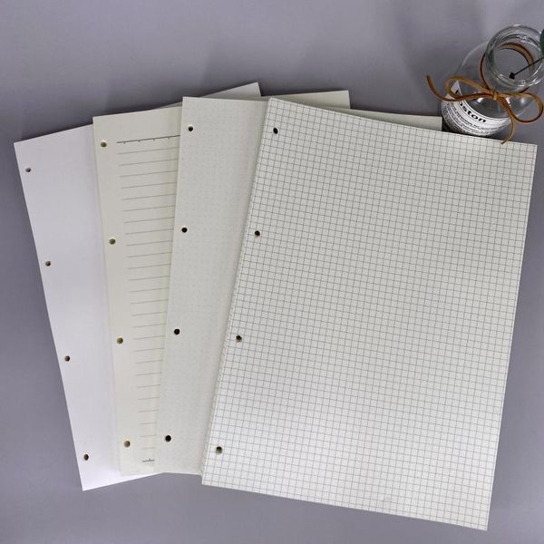 

dot grid blank line kraft paper 4-holes loose-leaf notebook journal agenda planner diary binder spiral notepad stationery notepads, Purple;pink