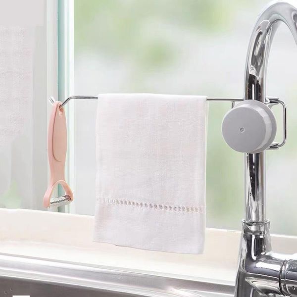

hooks & rails kitchen faucet towel sponge holder sink caddy hanging storage rack stainless steel shelf gadget bathroom dish cloth organizer