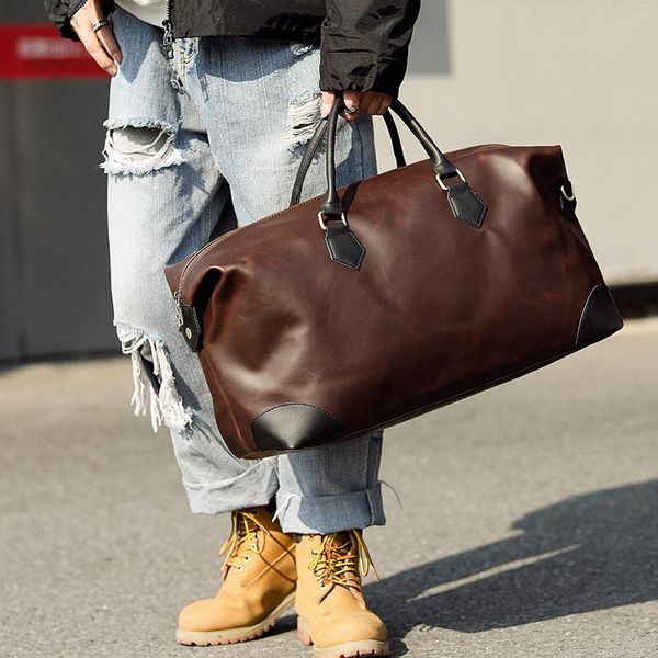

vintage casual travel tote portable waterproof outdoor zipper luggage organizer carry sac voyage bag db60duffel bags duffel