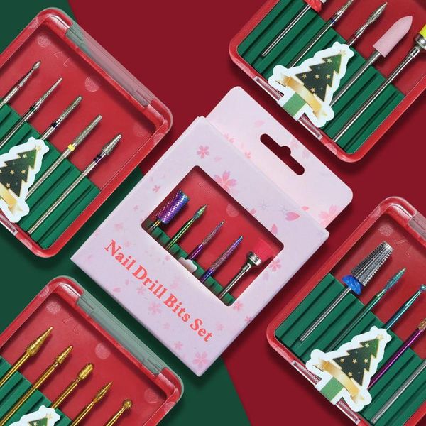 

nail art kits polishing head set christmas tungsten steel portable two-way removal