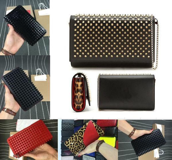 

women men 2pic wallets+handbags luxury rivet bags personalityhead embossed holding envelope shoulder street trend head genuine leather purse, Red;black