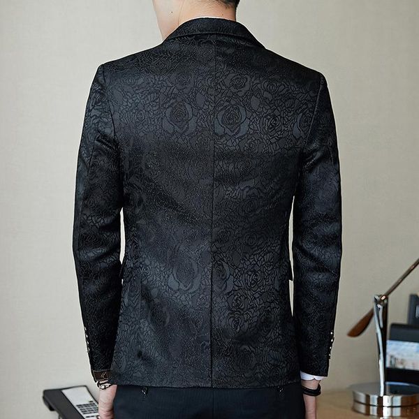 

men's suits & blazers 2021 suit jacket fashion printing casual wedding stage party business single blazer s-3xl, White;black