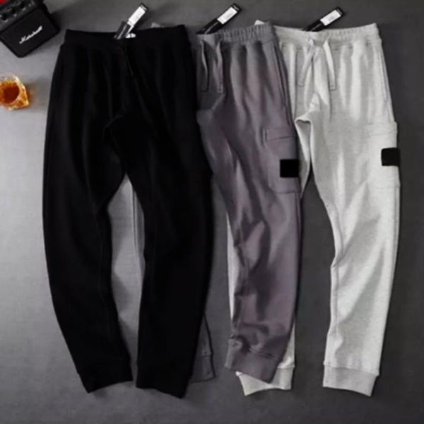 

men's pants high-quality embroidered patched compass and women's casual sports 100% cotton comfortable armband stretch, Black