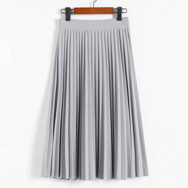 

spring and autumn fashion women's high waist pleated solid color half length elastic skirt promotions lady black pink 210527