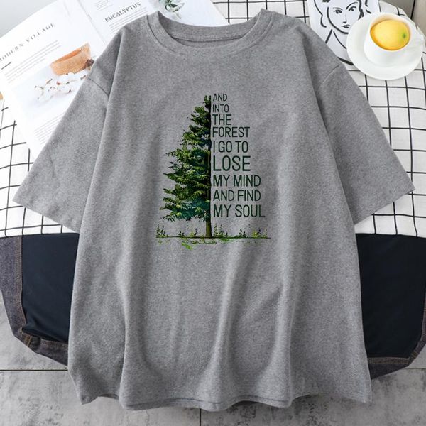 

women's t-shirt green tree printing women tshirt retro crewneck tees shirts creativity comfortable t-shirts 2021 streetwearÂ oversized, White
