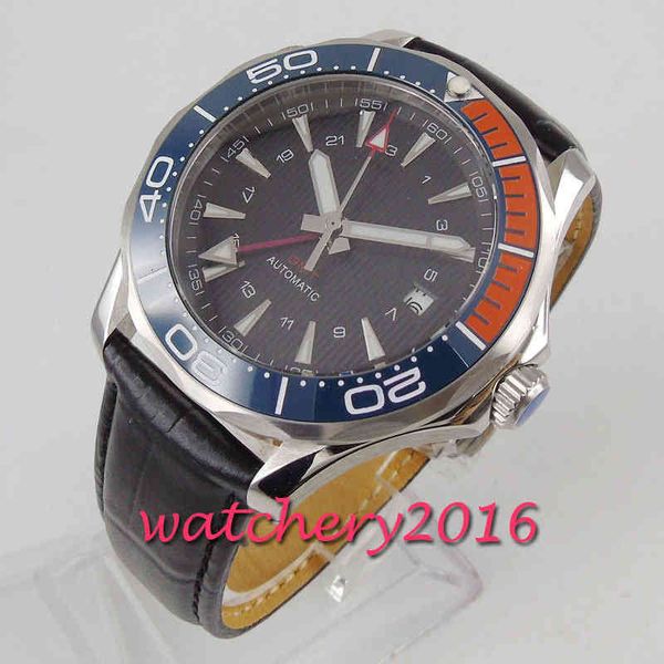 

marker 41mm lighter black sterile plate ceramic seal goes saffron glass luxury automatic watches gentlemen watch, Slivery;brown