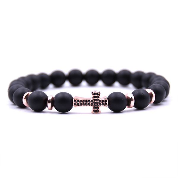 

70% off black frosted stone bracelet jewelry micro bracelet zircon cross