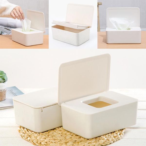 

home wet tissue box seal with lid wipes holder deskdust proof container japanese style case plastic office organizer storage boxes & nap