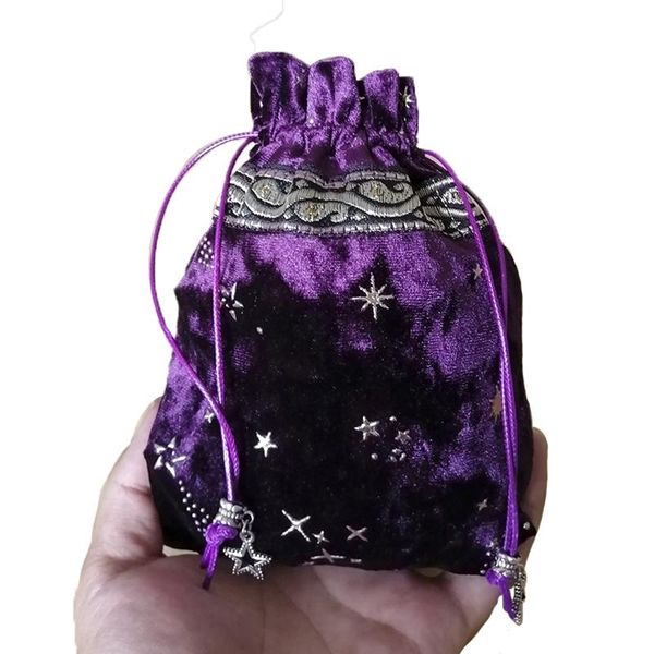 

witch constellation energy crystal storage bag board game tarot oracle cards drawstring plush jewelry pouch bags