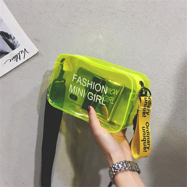 

evening bags 2021 candy color transparent pvc jelly bag laser crossbody small tote women shoulder messenger handbag