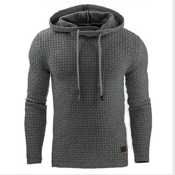 

men's sweaters 2021 fashion trend autumn youth pure color jacquard long-sleeved hooded sports sweater 3xl, White;black
