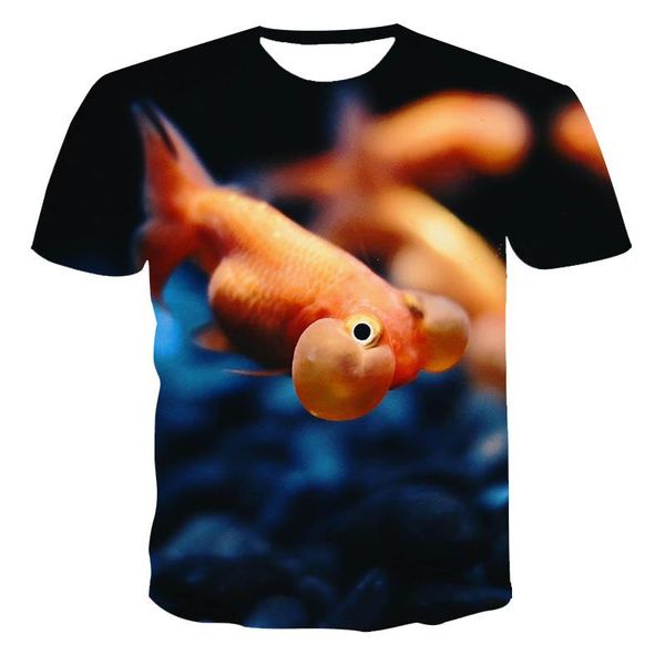 

men's t-shirts ocean animal 3d fish print harajuku t-shirt casual o-neck shor sleeve men tee fashion plus-size streetwear gent tees 6xl, White;black