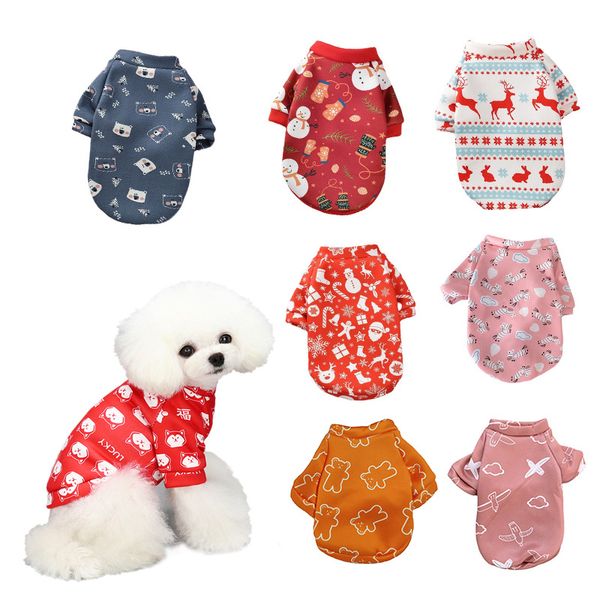 

christmas pet warm dog clothes sports outdoor jacket and hoodie autumn and winter thick sweater dhl