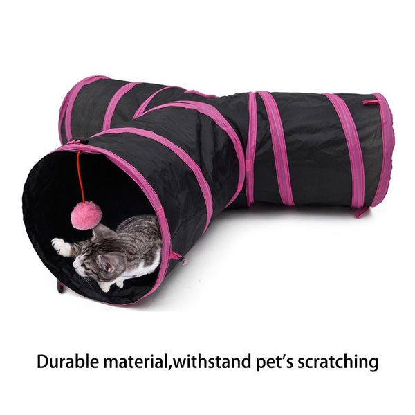

cat toys drop pet tunnel for kitten 3 holes collapsible crinkle playing toy