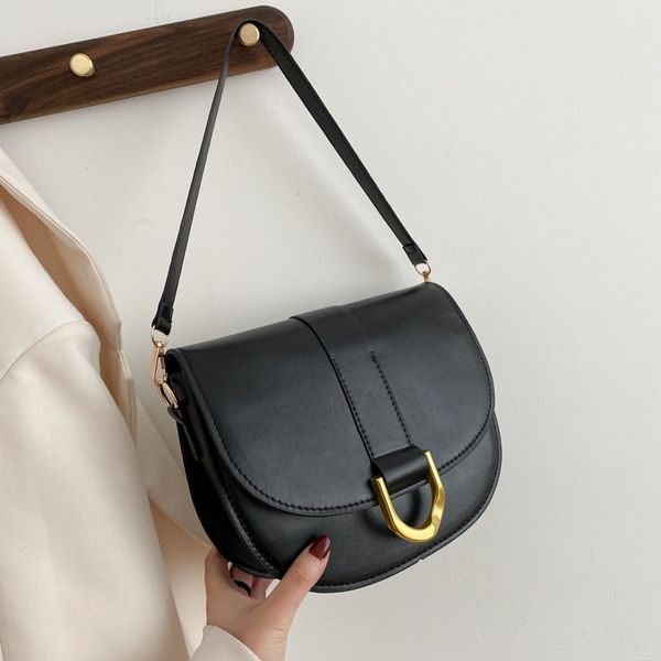 

spring 2021 fashion underarm bag retro semicircle saddle bags simple atmosphere ins single shoulder commuter handbag