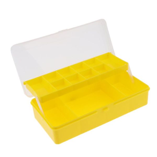 

2-layer fishing storage box lures fishhooks container tackle case accessories
