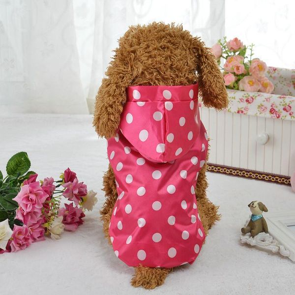 

dog apparel pu waterproof dot pet raincoat portable puppy leisure hoodies rain coat jacket four-legged for yorkshire terrier