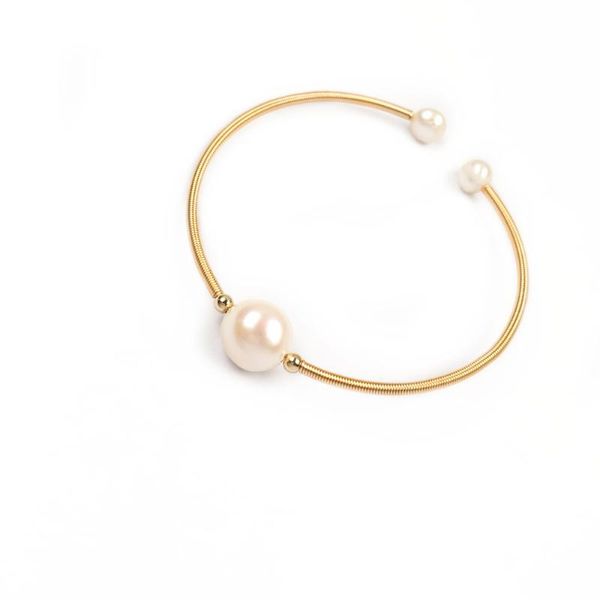 

bangle natural freshwater pearl bracelet high-quality copper bracelets adjustable comfortable to wear for women jewelry gifts, Black