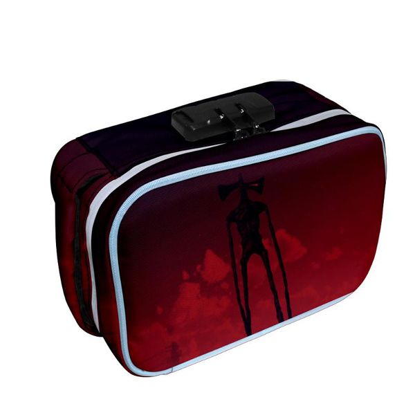 

cosmetic bags & cases horror creepypasta siren head portable storage carrying stratification password lock zipper box women makeup organizer