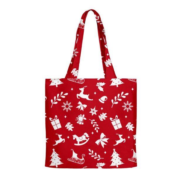 

school bags christmas one shoulder canvas bag shopping casual tote