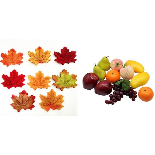 

decorative flowers & wreaths 100pcs autumn/maple silk leaves/wedding/decoration 12 pcs lifelike realistic artificial fake fruit decor