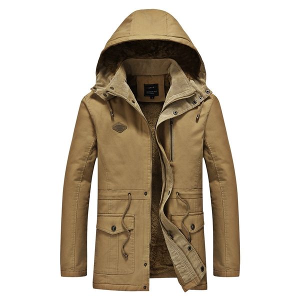 

20011jacket wash hooded plush thickened men's jacket, Black