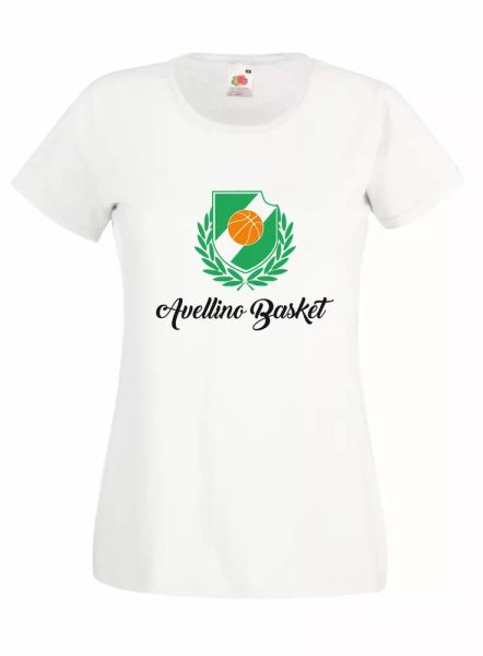 

t-shirt shirt women j2141 avellino basketball happy s.s. company original, White;black