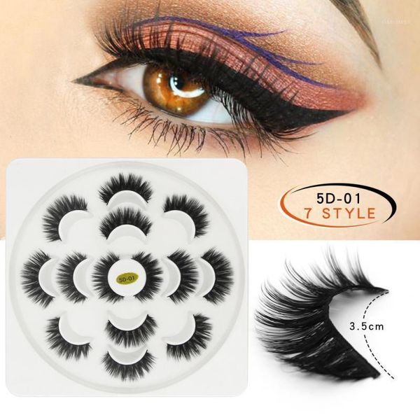 

mink lashes 7 pairs of handmade false eyelashes wispy fluffy long natural eyelash extension makeup maquiagem tslm21