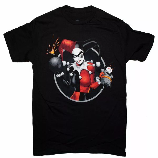 

dc comics harley quinn bomb t-shirt sizes s-3xl, White;black