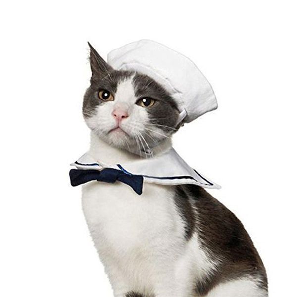

cat costumes 1 set pet dog cotton caps gentleman bow tie cloth navy sailor suit england style ornament for cosplay party