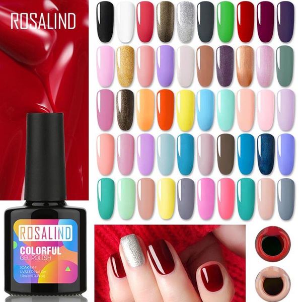 

nail gel rosalind pure colour polish natural manicure uv hybrid varnish soak off lacquer art design base coat 10ml, Red;pink