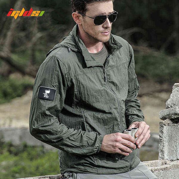 

men's jackets summer waterproof fast smoking tactical skin jas men hooded raincoat dunne windjack sunburn cream army military yacht j07, Black;brown
