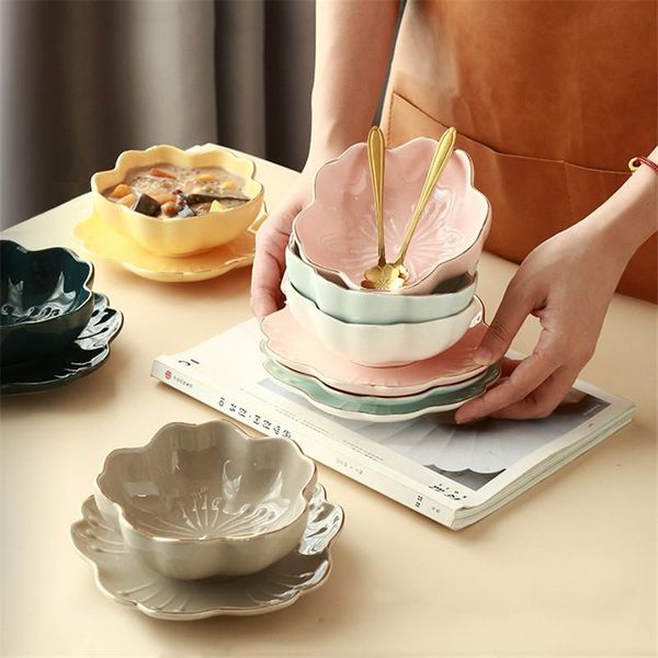 

japanese ceramic cherry blossoms phnom penh dessert bowl household bird's nest creative breakfast oatmeal tableware bowls