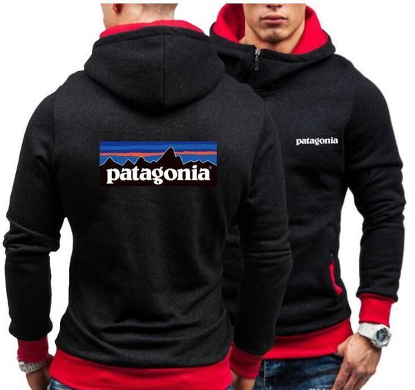 

brand hoodie new style patgnia s autumn winter men's pullover hip hop streetwear mountain print men women sweatshirt long, Black