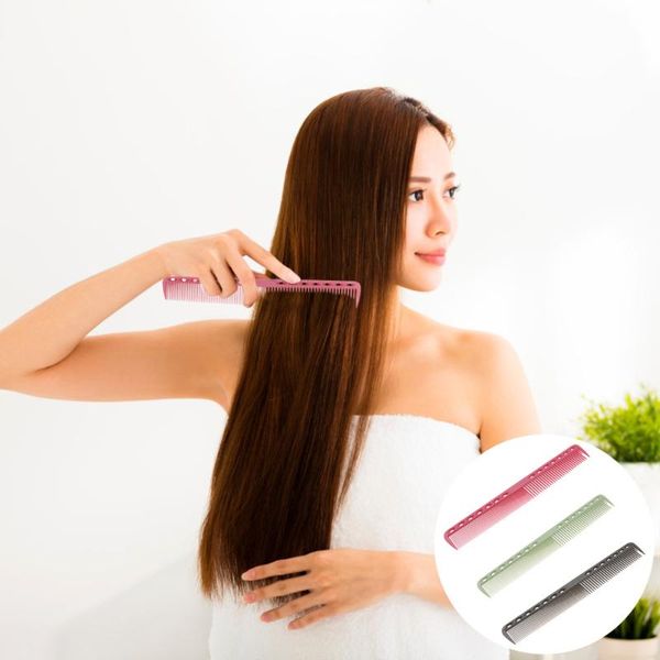

hair brushes 3pcs hairdressing combs professional haircut comb heat resistant barber (grey rosy and green), Silver