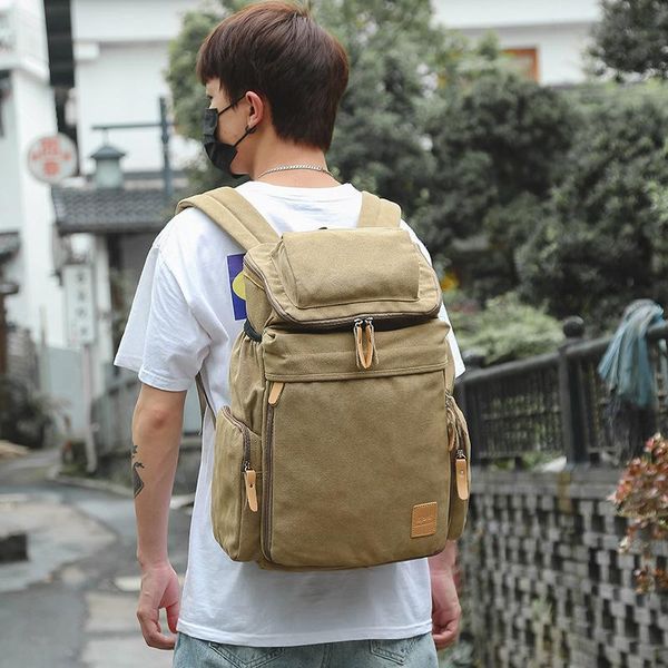 

backpack retro men's and women's canvas bag high-capacity travel 15.6 inch