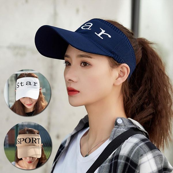 

sports empty hat sun hats for women visor adjustable golf tennis baseball printed caps outdoor running, Blue;gray