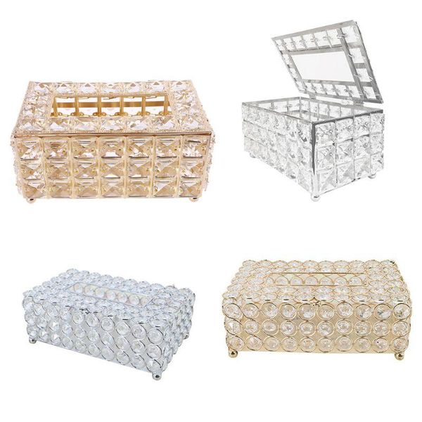 

metal crystal cube tissue box holder napkin dispenser bedroom office el cafe coffee boxes & napkins