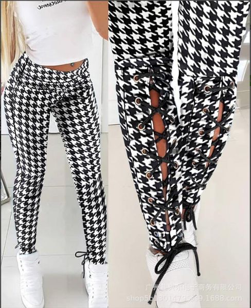 

fashion casual pants high waist womens jean solid color lace up skinny jeans, Blue