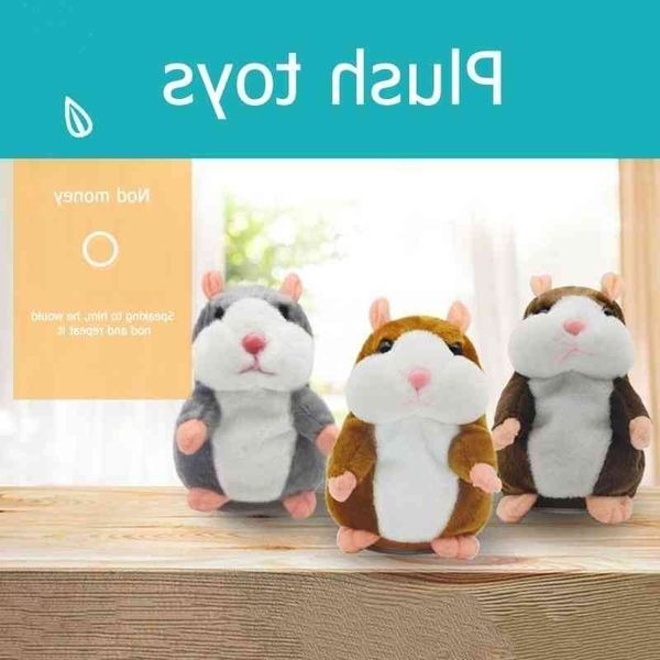 

5615cm cute walking talking hamster plush animal doll funny sound record repeat voice changing educational toy pets